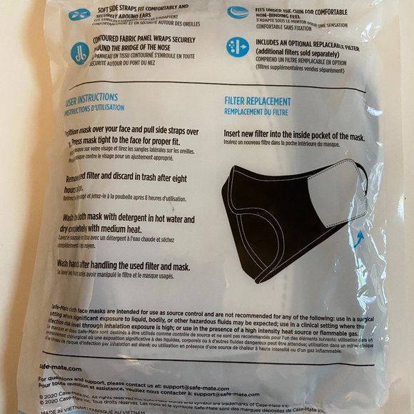 NEW 3pk Safe Mate x Case Mate - Kids Face Mask (Ages 7-11) - Washable & Reusable - Picture 8 of 8